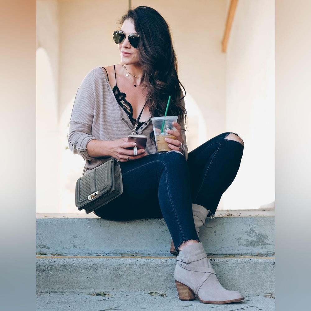 SAM EDELMAN Merton Gray Suede Bootie